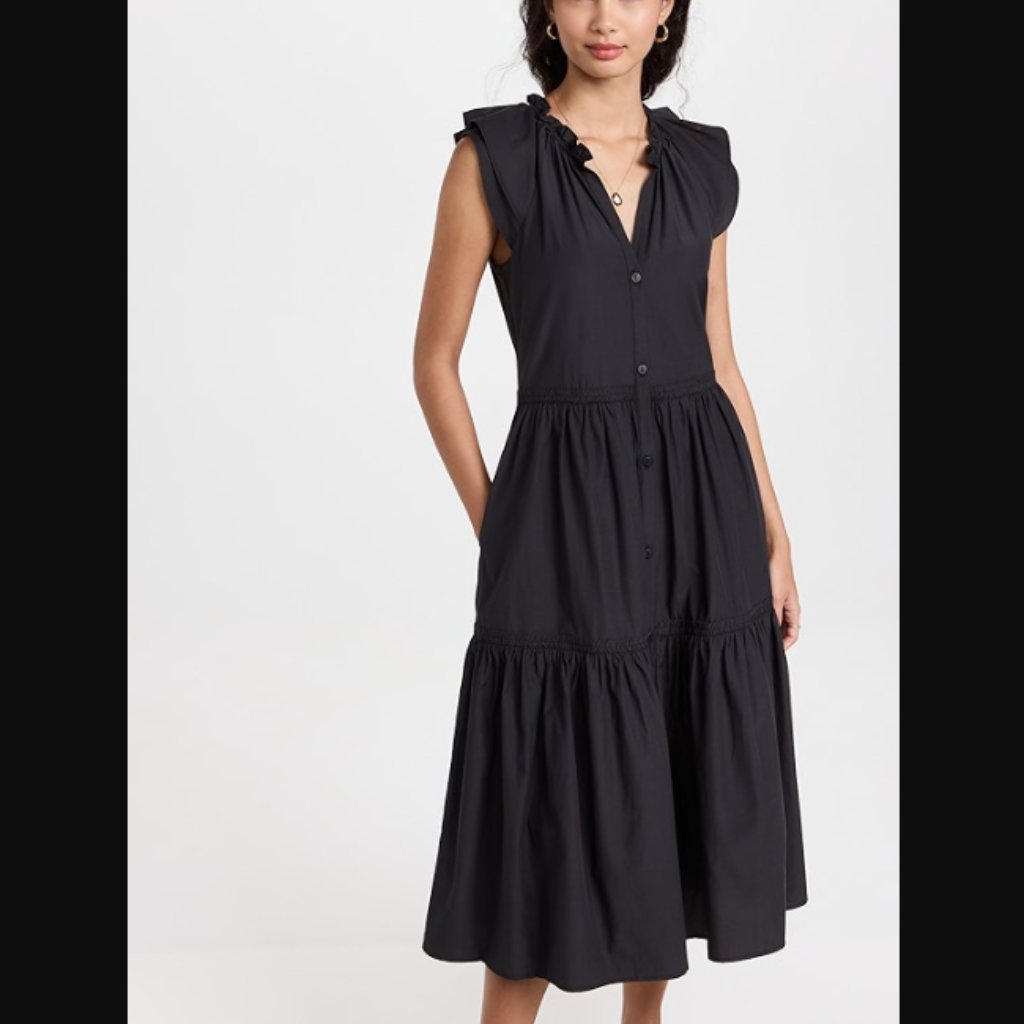 Brochu Walker Santorini Dress In Washed Black Size Small